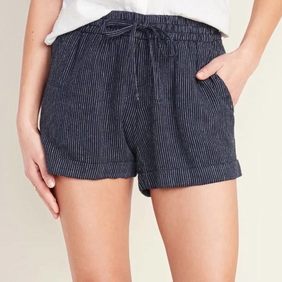 Navy Drawstring Shorts - Picture 1 of 3